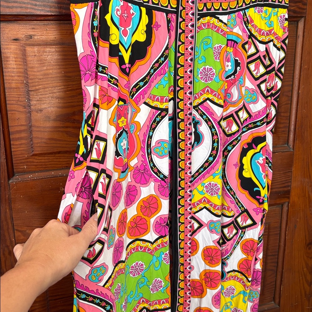 Trina Turk Swim Spa Collection Stretch Maxi Long Halter Dress Cover Up Sz M - Picture 5 of 7